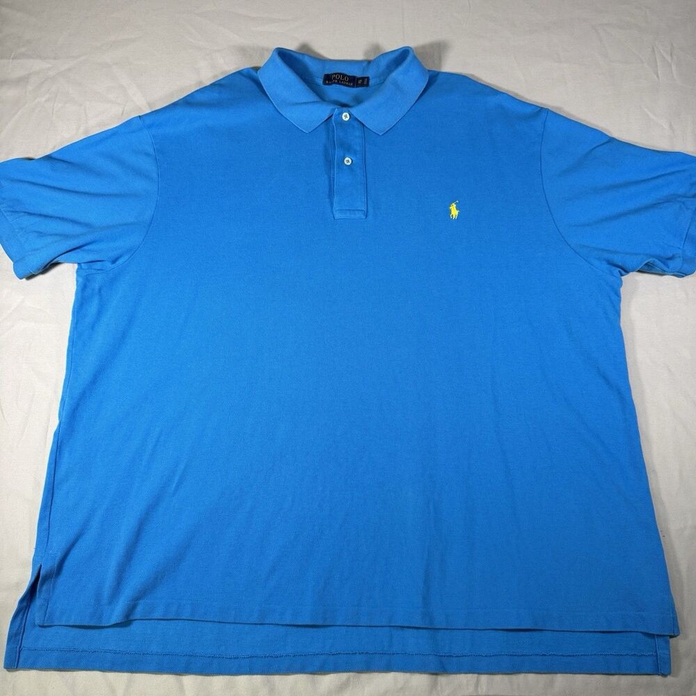 Polo Ralph Lauren Polo Shirt Mens Big 3XB Blue Cotton Short Sleeve Pony Casual